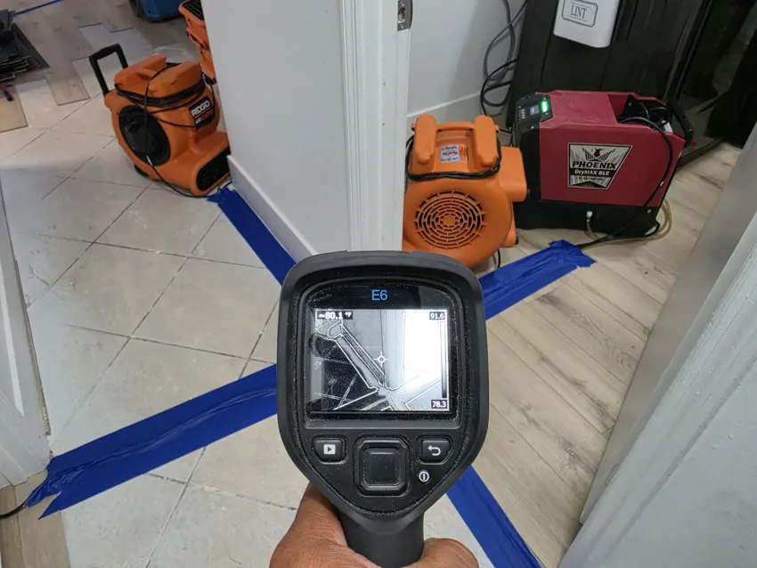 Thermal imaging camera during a restoration job