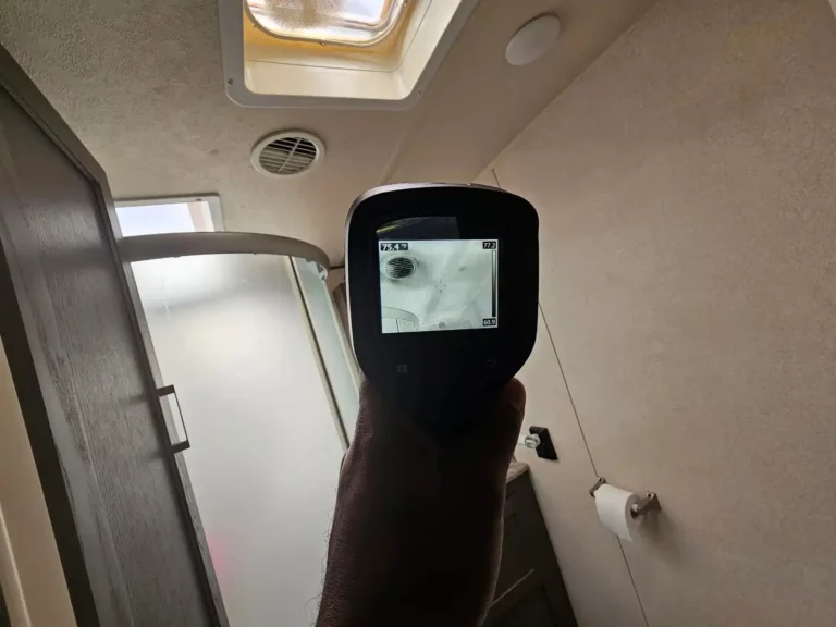 Thermal camera used to inspect an interior wall